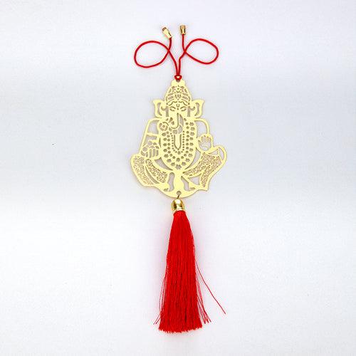 Ganesha Hanging Accessories for Car rear view mirror Decor in Brass