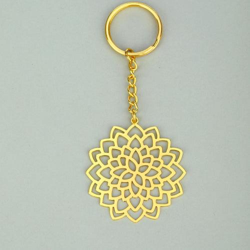 Rythym Collection Lotus Brass Key Chain