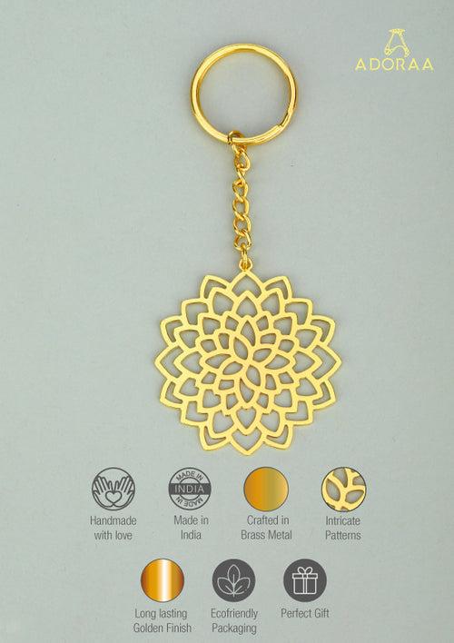 Rythym Collection Lotus Brass Key Chain