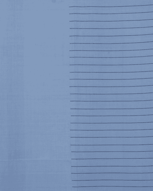 Turned Weft Plain Weave Cotton Handloom Curtain- Blue - Single Piece - 7.5X3 Feet