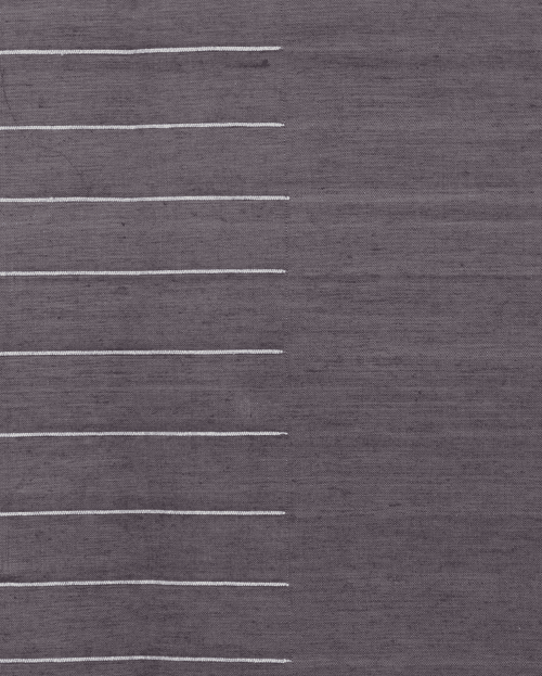 Turned Weft Plain Weave Cotton Handloom Curtain- Grey - Single Piece - 6X3 Feet