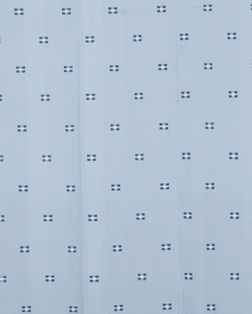5 Square Buta Cotton Handloom Curtain- Blue - Single Piece - 6X3 Feet