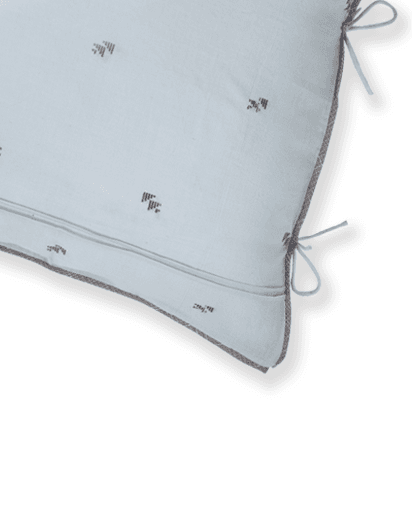 Rocket Buta Cotton Handloom Cushion - Blue - 16X16 inches - Single Piece