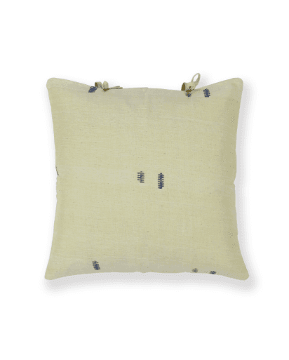 Seaweed Buta Cotton Handloom Cushion - Yellow - 16X16 inches - Single Piece