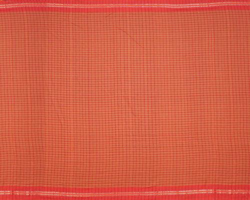 Narayanpet Small Chequered Dobby Cotton Handloom Saree - Maroon