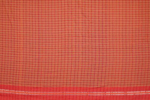 Narayanpet Small Chequered Dobby Cotton Handloom Saree - Maroon