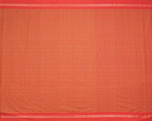 Narayanpet Small Chequered Dobby Cotton Handloom Saree - Maroon