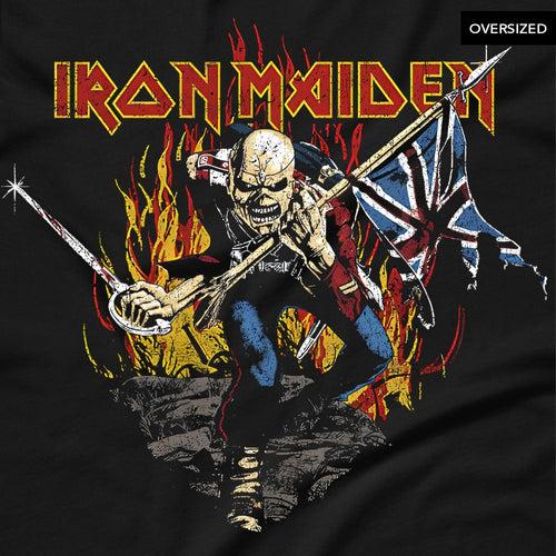 Iron Maiden - Trooper Flamed Battlefield Oversized T-Shirt