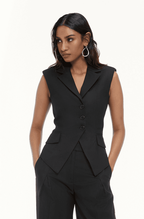 Notch Collar Sculpted Waistcoat