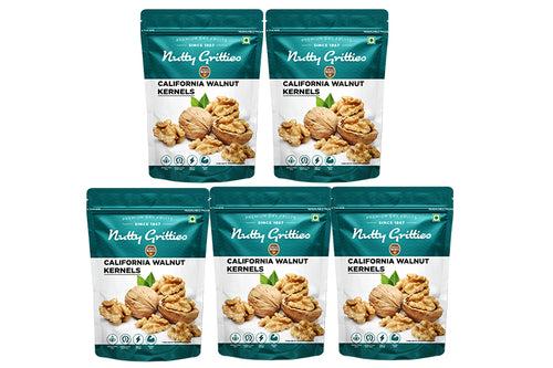 California Walnut Kernels (Pack of 5 x 200 g Each ) - 1kg