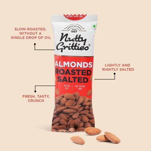 California Almonds Roasted, Lightly Salted (Pack of 12 x40g each) - 480g