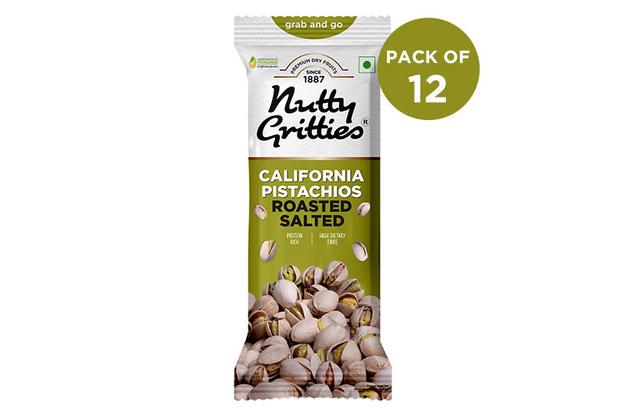 California Pistachios Roasted,  Lightly Salted (Pack of 12x35g each) - 420g