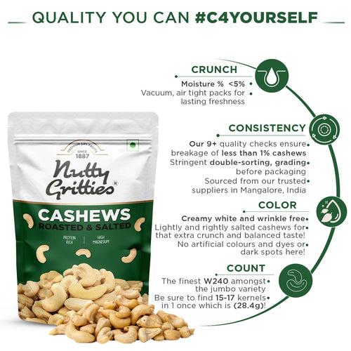 Salted Roasted Cashews, lightly salted ( Pack of 5 x 200g  )- 1kg