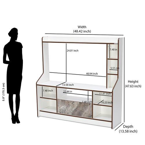 Nilkamal Petra TV Unit (White & Walnut)