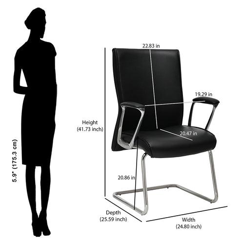 Nilkamal Command Mid Back Leatherette Visitor Chair (Black)