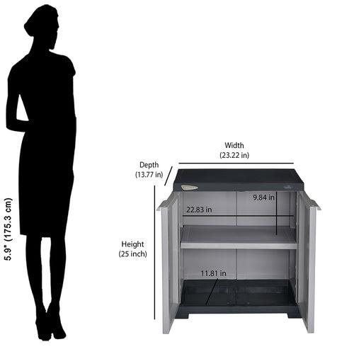 Nilkamal Freedom Mini Small (FMS) Plastic Storage Cabinet (Haze Grey/Charcoal Grey)