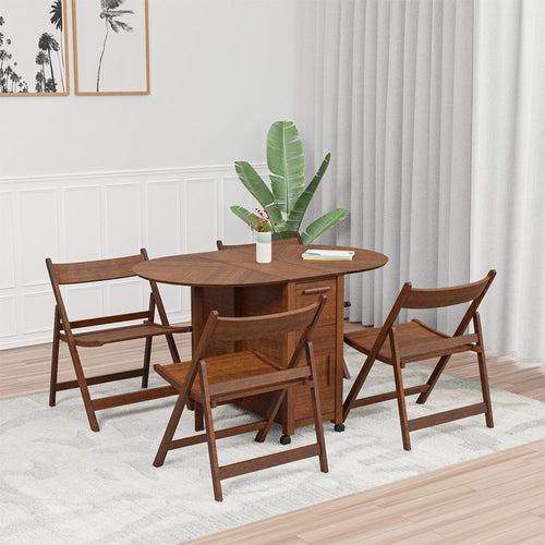 Nilkamal Carven 4 Seater Dining Set (Walnut)