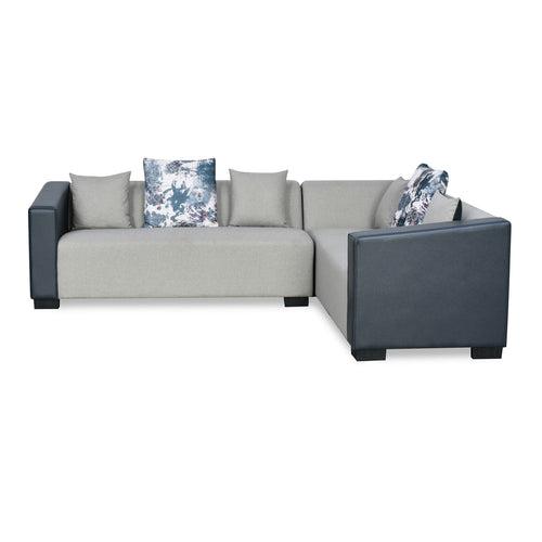 Nilkamal Corbin Fabric Corner Sofa (Grey)