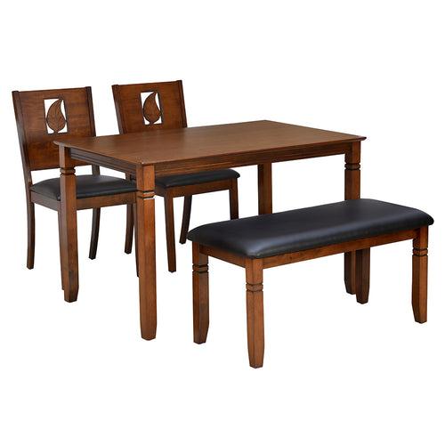 Nilkamal Rover 4 Seater Dining Set with Bench (Walnut Brown)