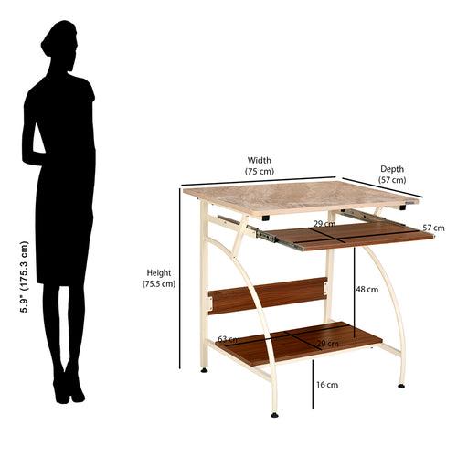 Nilkamal Alwin Computer Table (Walnut and Ivory)