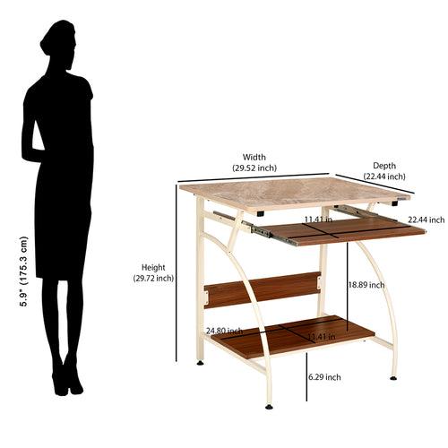 Nilkamal Alwin Computer Table (Walnut and Ivory)