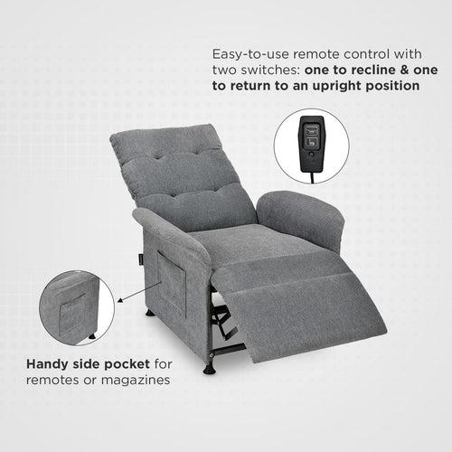 Nilkamal Electro 1 Seater Electric Recliner Sofa (Dark Grey)