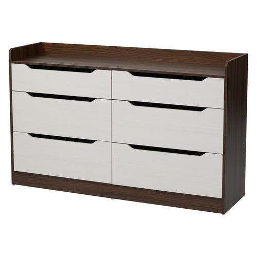 Nilkamal Febian Chest of 6 Drawers (Walnut & White)