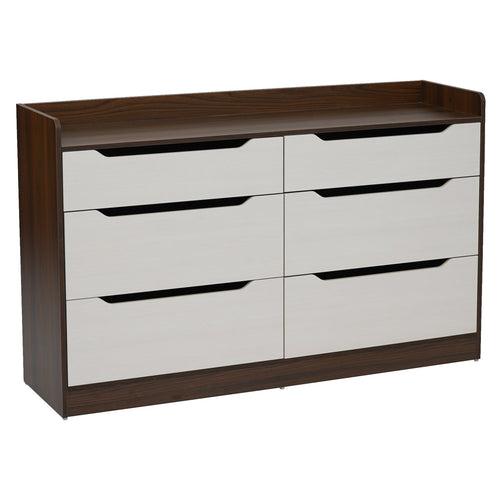 Nilkamal Febian Chest of 6 Drawers (Walnut & White)