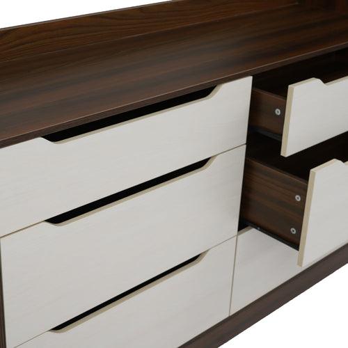 Nilkamal Febian Chest of 6 Drawers (Walnut & White)