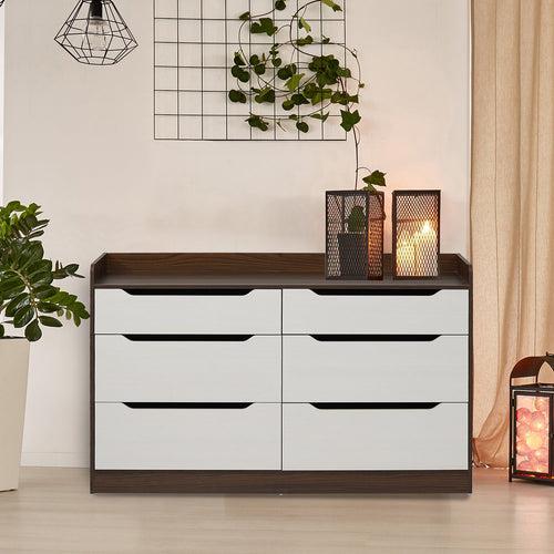 Nilkamal Febian Chest of 6 Drawers (Walnut & White)