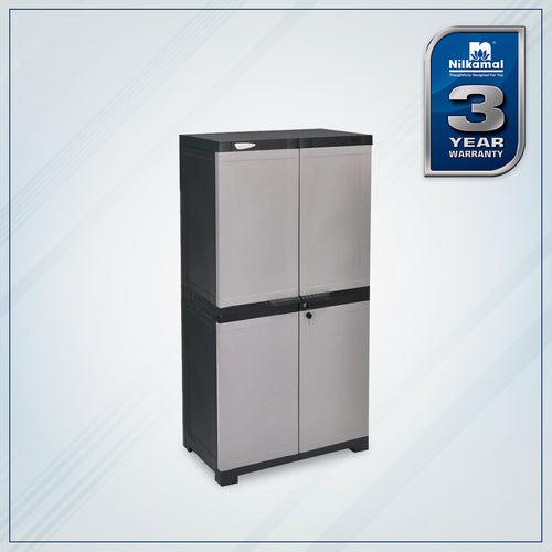 Nilkamal Freedom Mini Medium (FMM) Plastic Storage Cabinet (Haze Grey/Charcoal Grey)