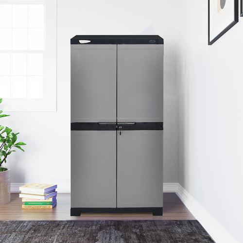 Nilkamal Freedom Mini Medium (FMM) Plastic Storage Cabinet (Haze Grey/Charcoal Grey)