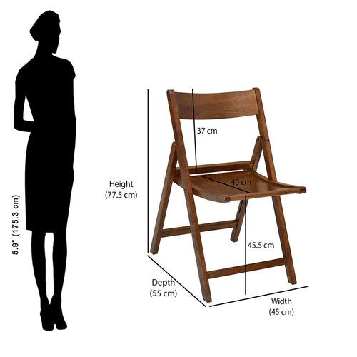 Nilkamal Carven Dining Folding Chair (Walnut)