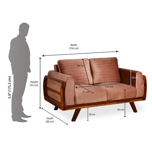 Nilkamal Lakewood 2 Seater Sofa (Cocoa)