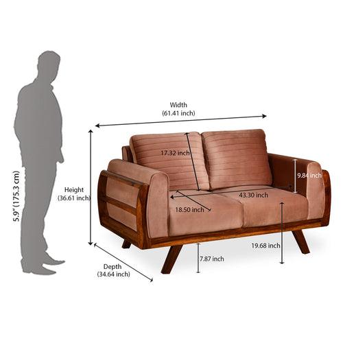 Nilkamal Lakewood 2 Seater Sofa (Cocoa)