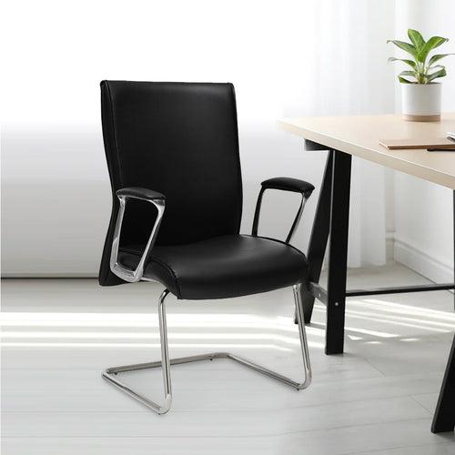 Nilkamal Command Mid Back Leatherette Visitor Chair (Black)