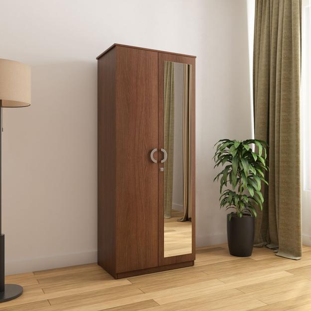 Massif 2 Door Wardrobe With Mirror (Urban Walnut)