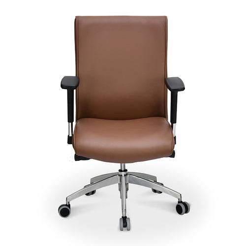 Nilkamal Command Mid Back Leather Office Chair (Tan)