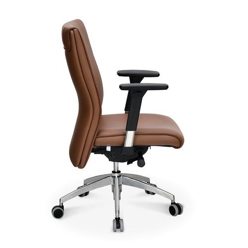 Nilkamal Command Mid Back Leather Office Chair (Tan)