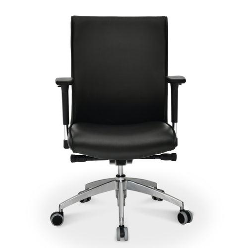 Nilkamal Command Mid Back Leatherette Office Chair (Black)