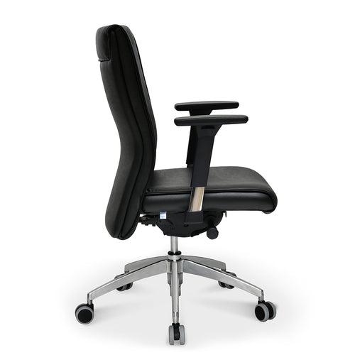Nilkamal Command Mid Back Leatherette Office Chair (Black)