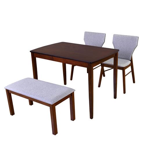 Nilkamal Kylo 1+2+ Bench Dining Set (Rio Brown)