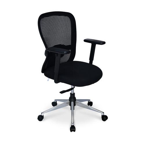 Nilkamal Alba Mid Back Mesh Office Chair With Chrome Star Base (Black)