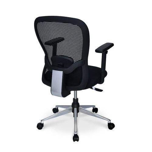 Nilkamal Alba Mid Back Mesh Office Chair With Chrome Star Base (Black)