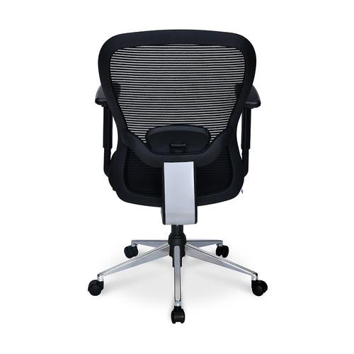 Nilkamal Alba Mid Back Mesh Office Chair With Chrome Star Base (Black)