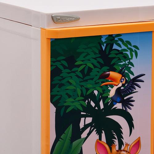 Nilkamal Freedom Mini (FMSJ) Jungle Theme Kids Plastic Storage Cabinet (Beach/Pastel Orange)