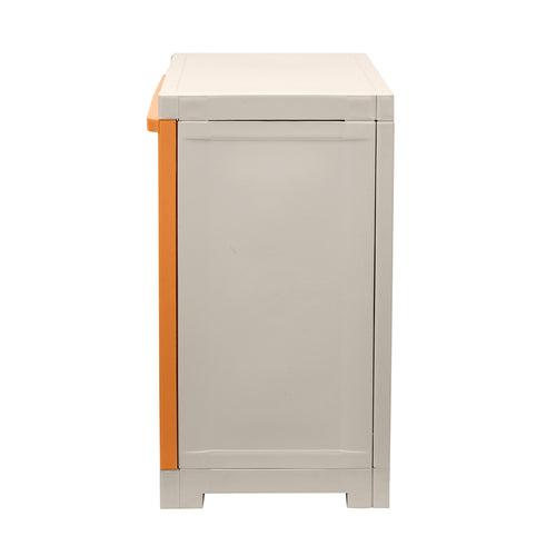 Nilkamal Freedom Mini (FMSJ) Jungle Theme Kids Plastic Storage Cabinet (Beach/Pastel Orange)