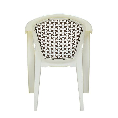 Nilkamal Paradise Plastic Arm Chair (Cream & Ratian Dark Beige)