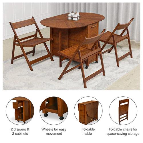 Nilkamal Carven 4 Seater Dining Set (Walnut)