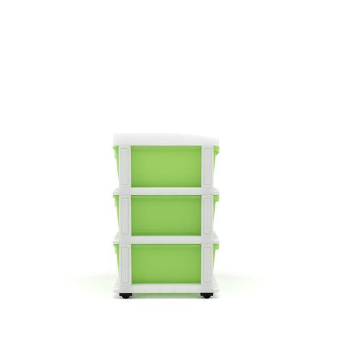 Nilkamal CHTR23 Three Layers Chest of Drawer (Cream and Pastel Green)